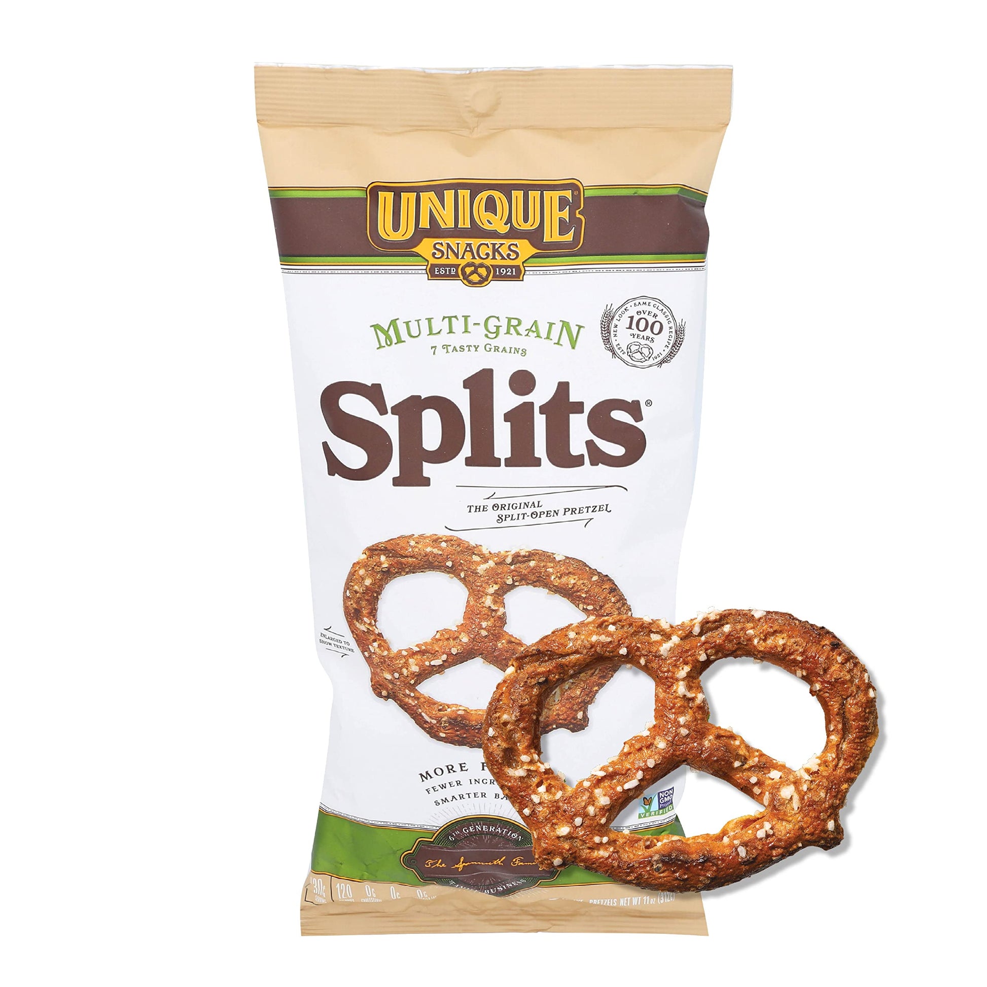 Unique Snacks Multi-Grain Splits, Vegan, Non-GMO, 11 Ounce Bag (Pack of 3)