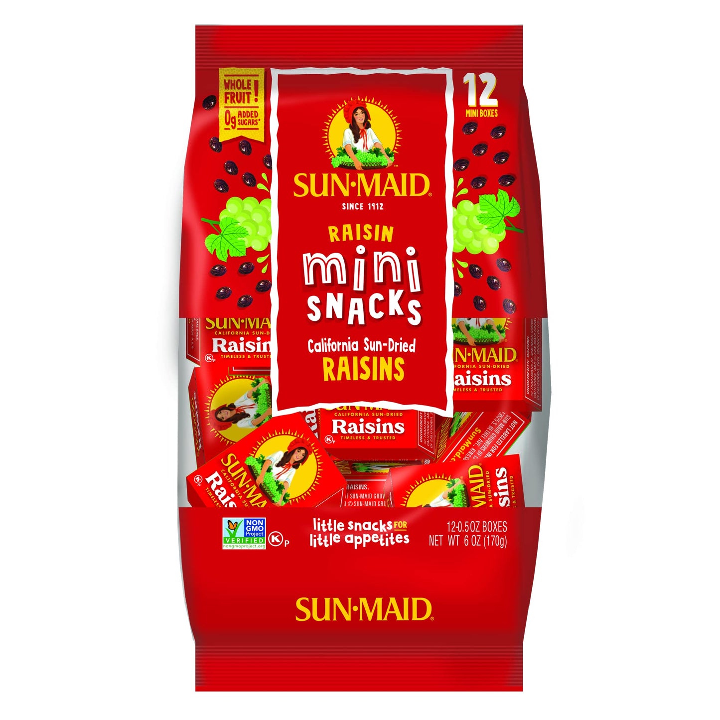 Sun-Maid California Sun-Dried Raisins - (144 Pack) 0.5 oz Snack-Size Box - Dried Fruit Snack for Lunches, Snacks, and Natural Sw