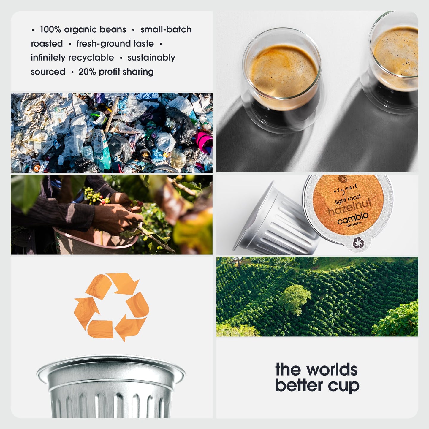Cambio Roasters Organic Hazelnut Coffee Keurig Kcups, Only Aluminum K Cup For Better & Longer Lasting Flavor, Nutty And Slightly Sweet Light Roast Kcup Keurig Coffee Pods, Lower Acid Kcups, 10 Count