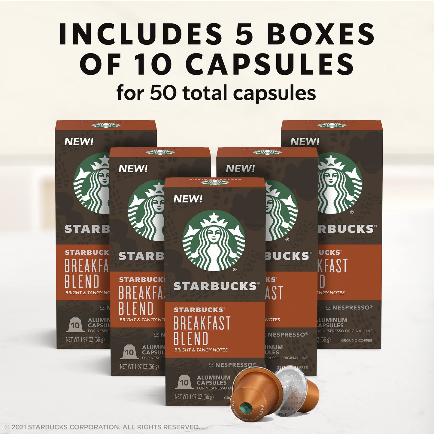 Starbucks Original Line Espresso Pods, Medium Roast, 50-count, Model 77S1576