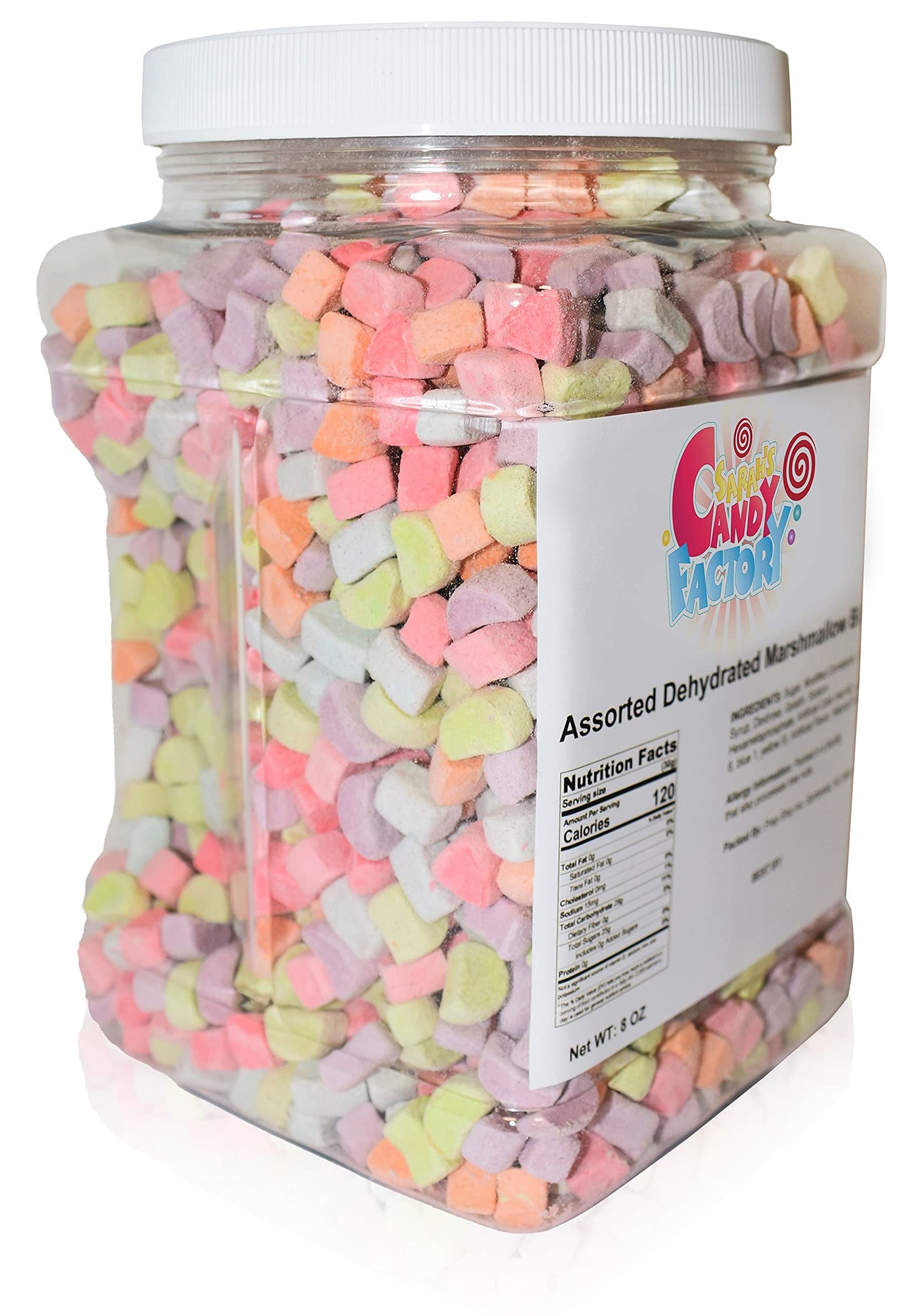 Sarah's Candy Factory Assorted Dehydrated Marshmallow Bits in Jar, 8 Oz
