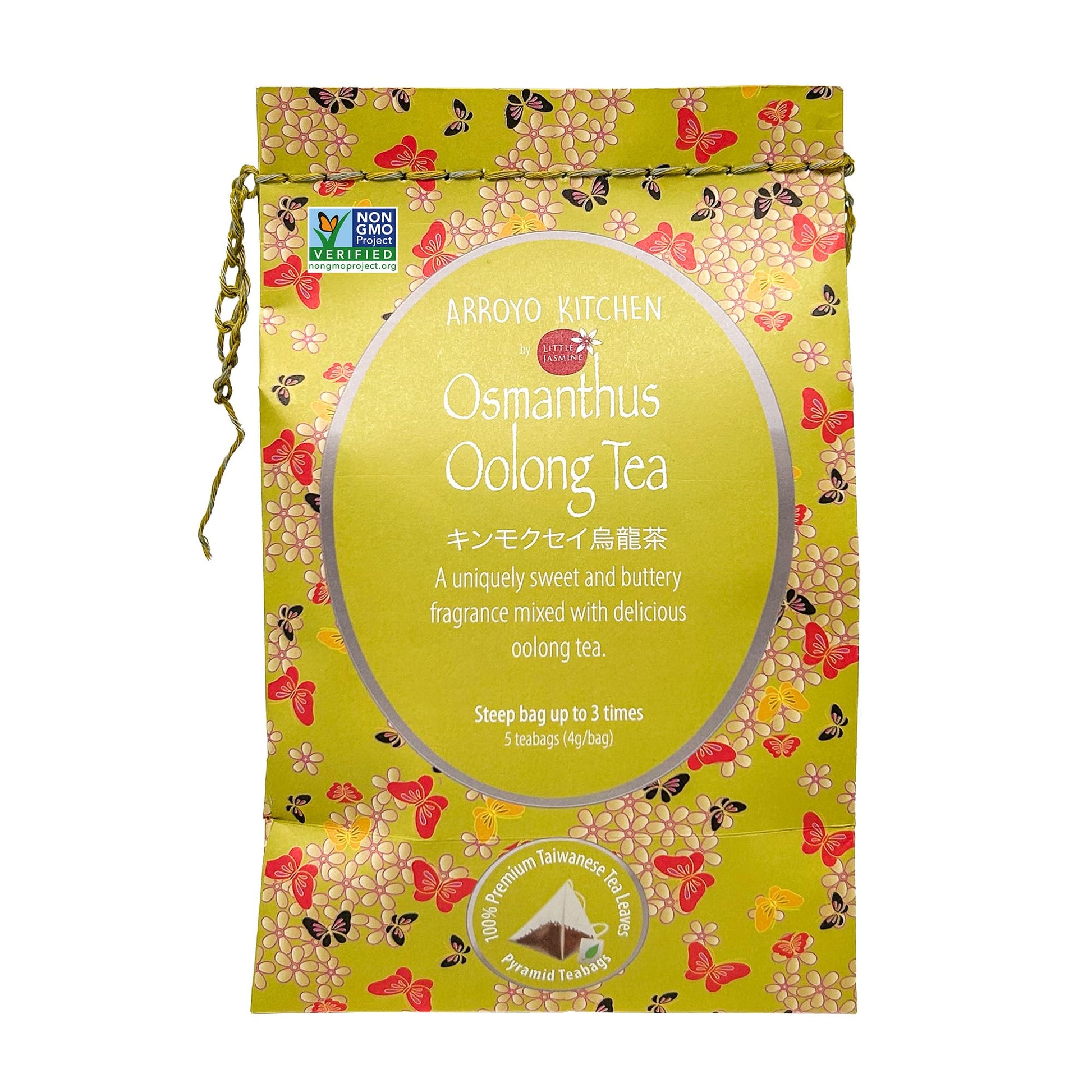 Arroyo Kitchen by Little Jasmine, Osmanthus Oolong Tea, Premium Taiwanese Tea, Pyramid & Eco-conscious Teabags, 100% Natural, fo