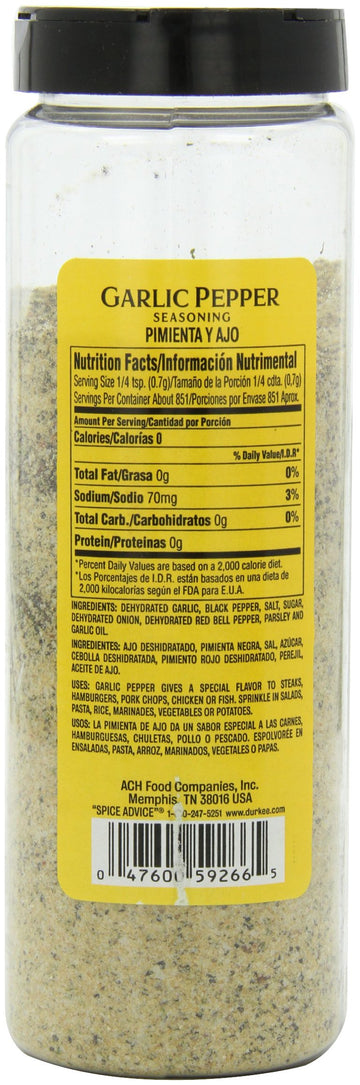 Durkee Garlic Pepper Seasoning, 21-Ounce Containers (Pack Of 2)
