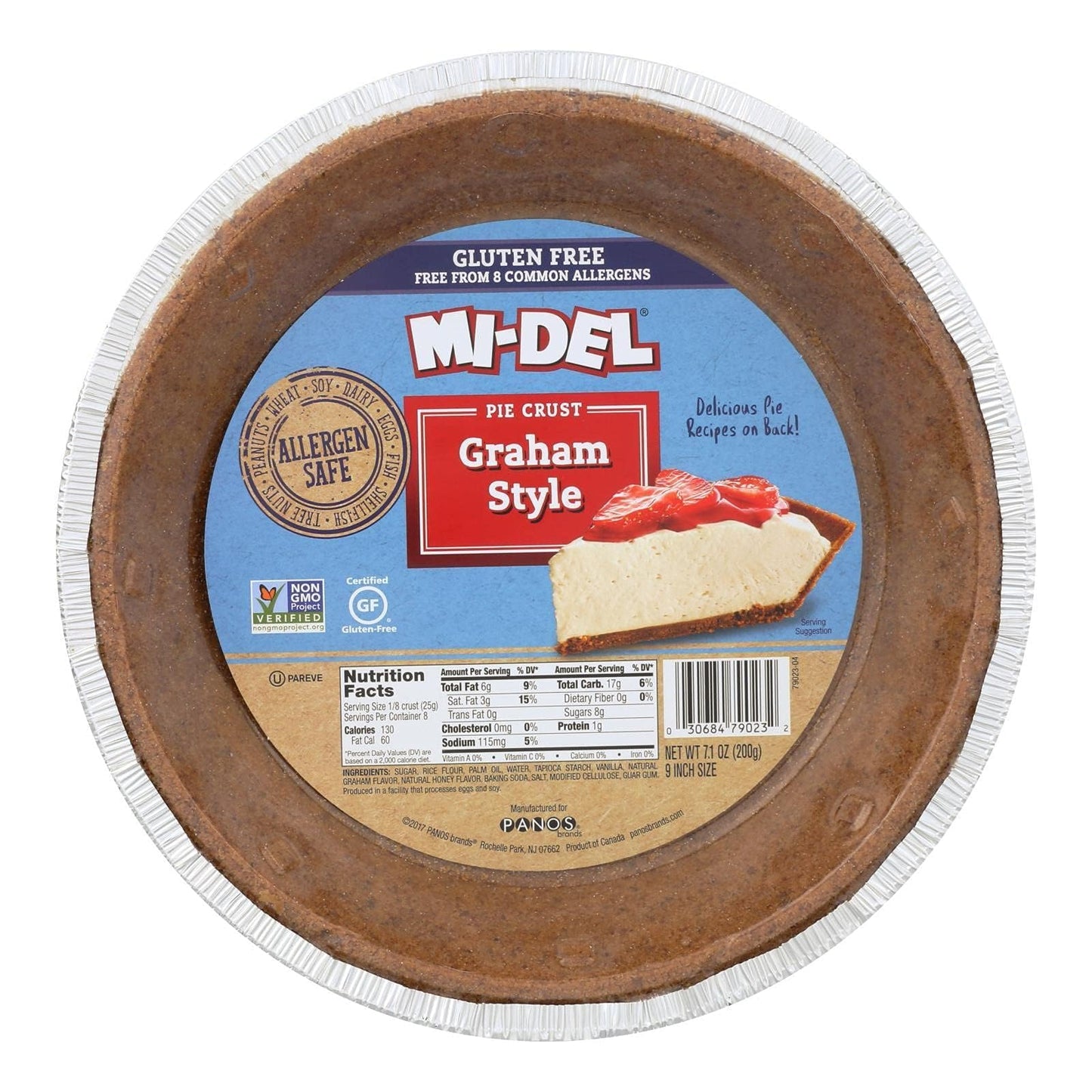 Mi-Del Gluten Free Pie Crust, Graham Style, 7.1 Ounce Package