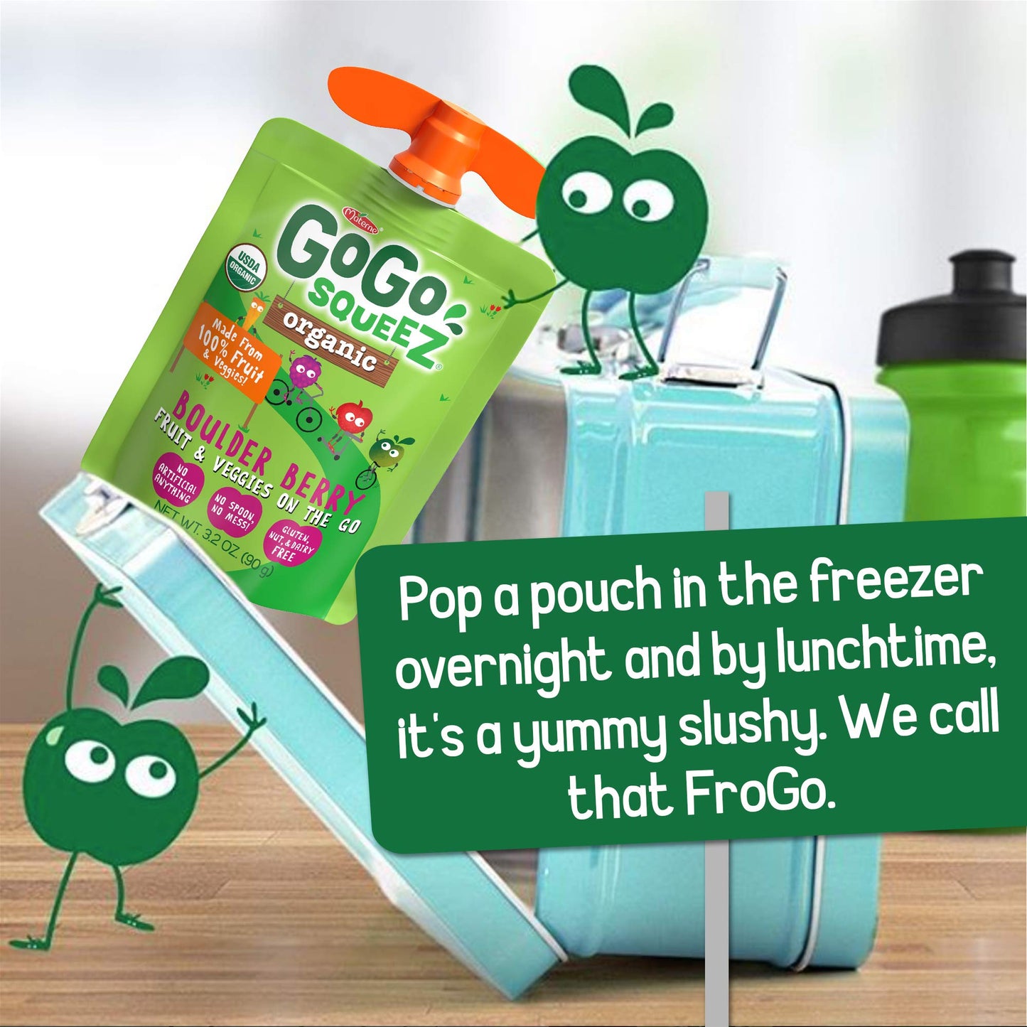 Gogo Squeez Organic Fruit & Veggiez, Apple Mixed Berry Carrot, 3.2 Ounce (4 Pouches), Gluten Free, Vegan Friendly, Unsweetened,