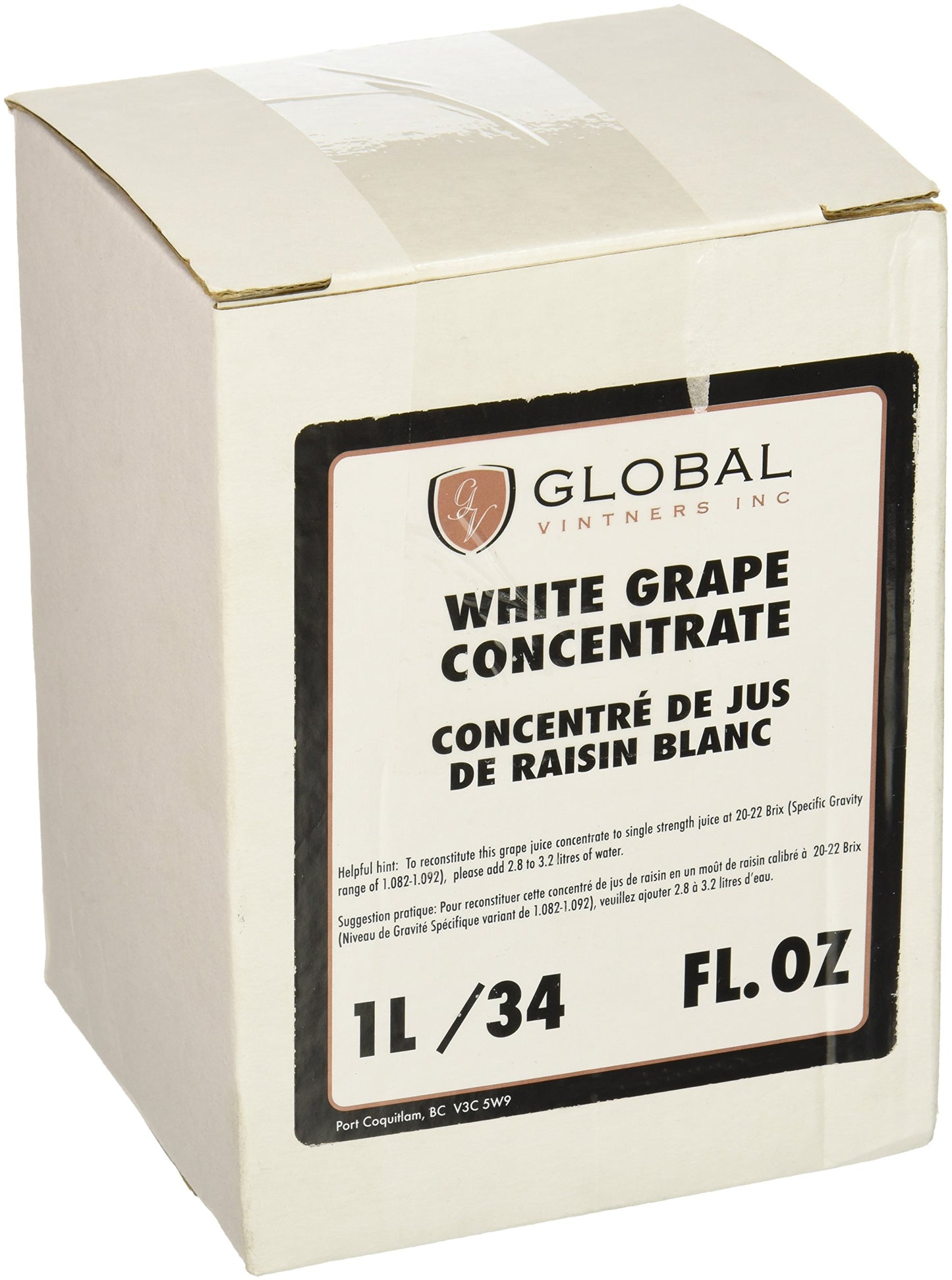 Home Brewing Supplies Winexpert White Grape Concentrate - 1 Liter (33.81 Fl Oz) - White