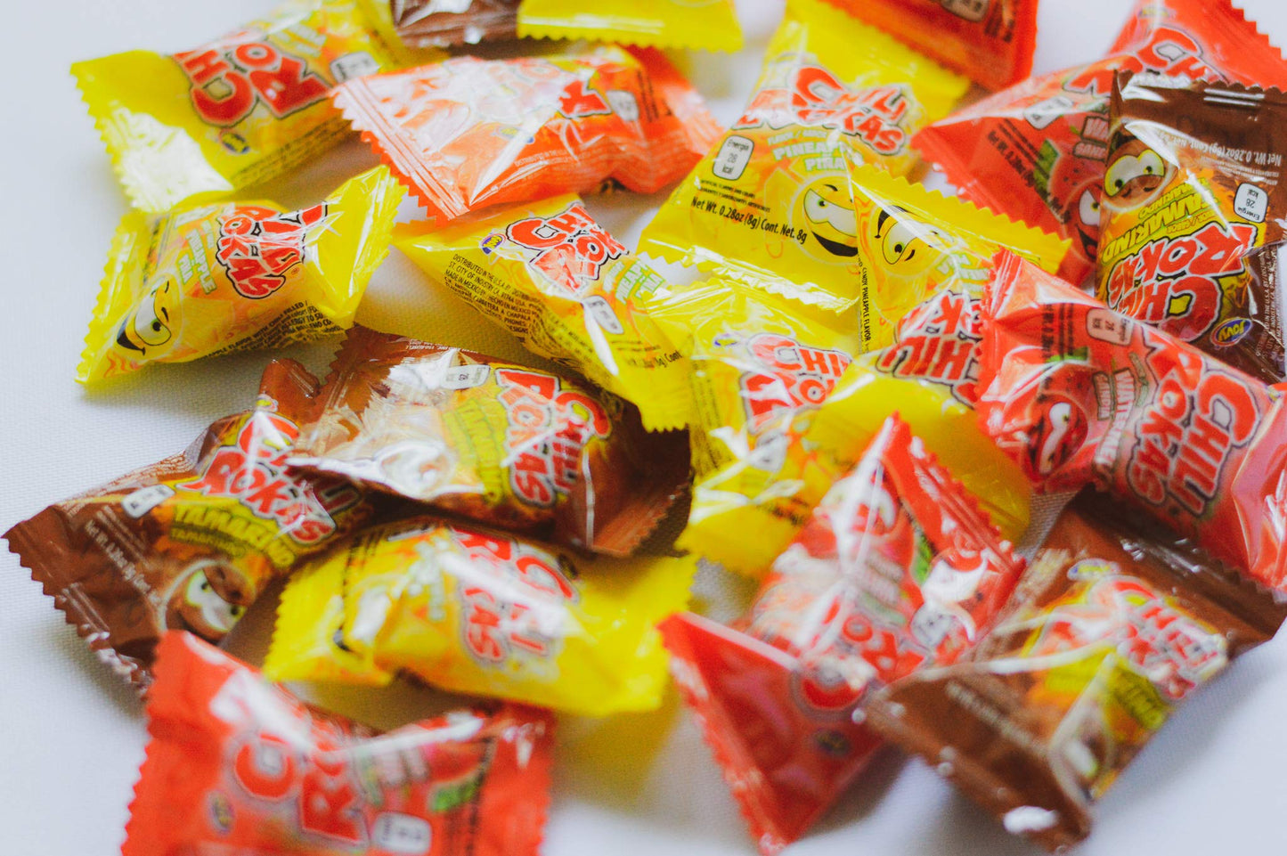 Chili Rokas Revolcadas (18 Pieces, 3 Pack), Assorted Mexican Candies, Sweet And Sour Hard Candy Pieces, Mexican Party Supplies, Chili-Covered Snacks, Individually Wrapped Candies
