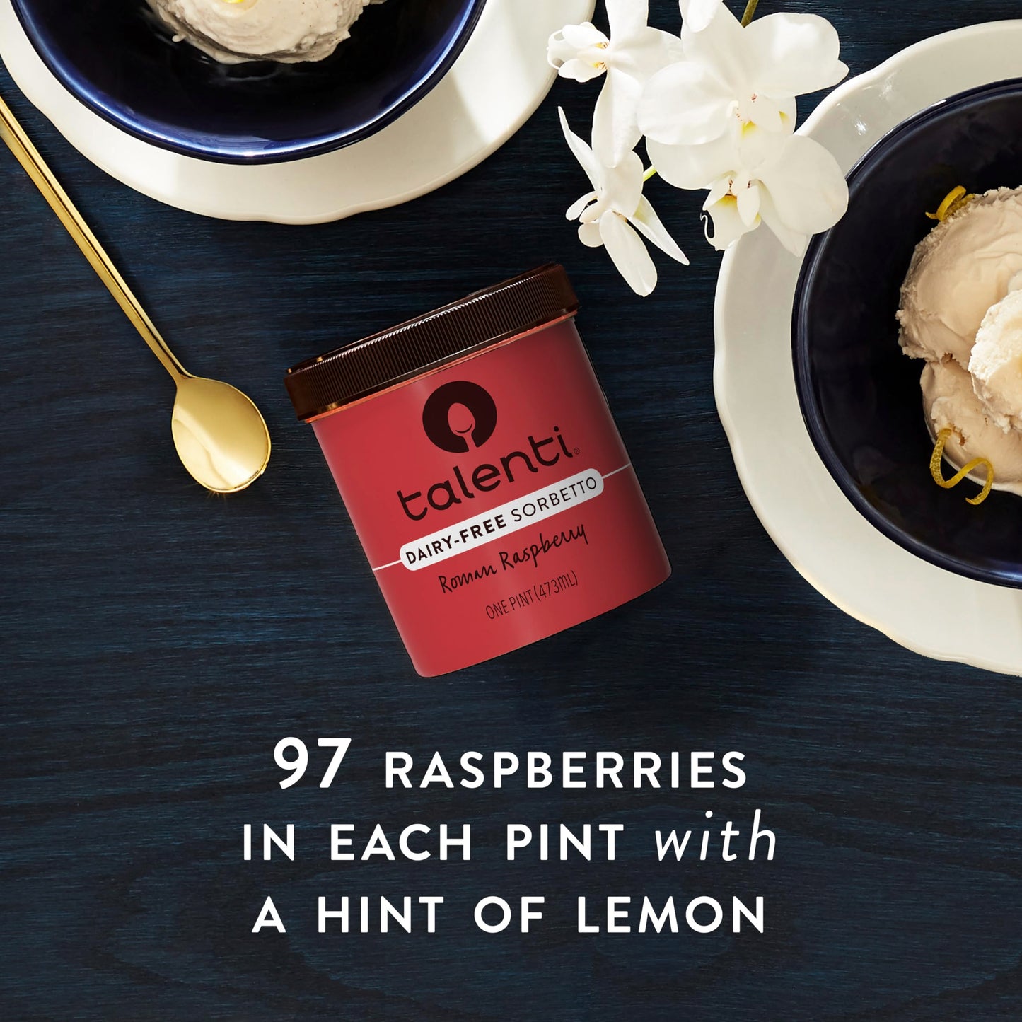 Talenti Sorbetto For a Delicious Non Dairy Ice Cream Alternative Roman Raspberry Made With Non-GMO Ingredients 1 pint