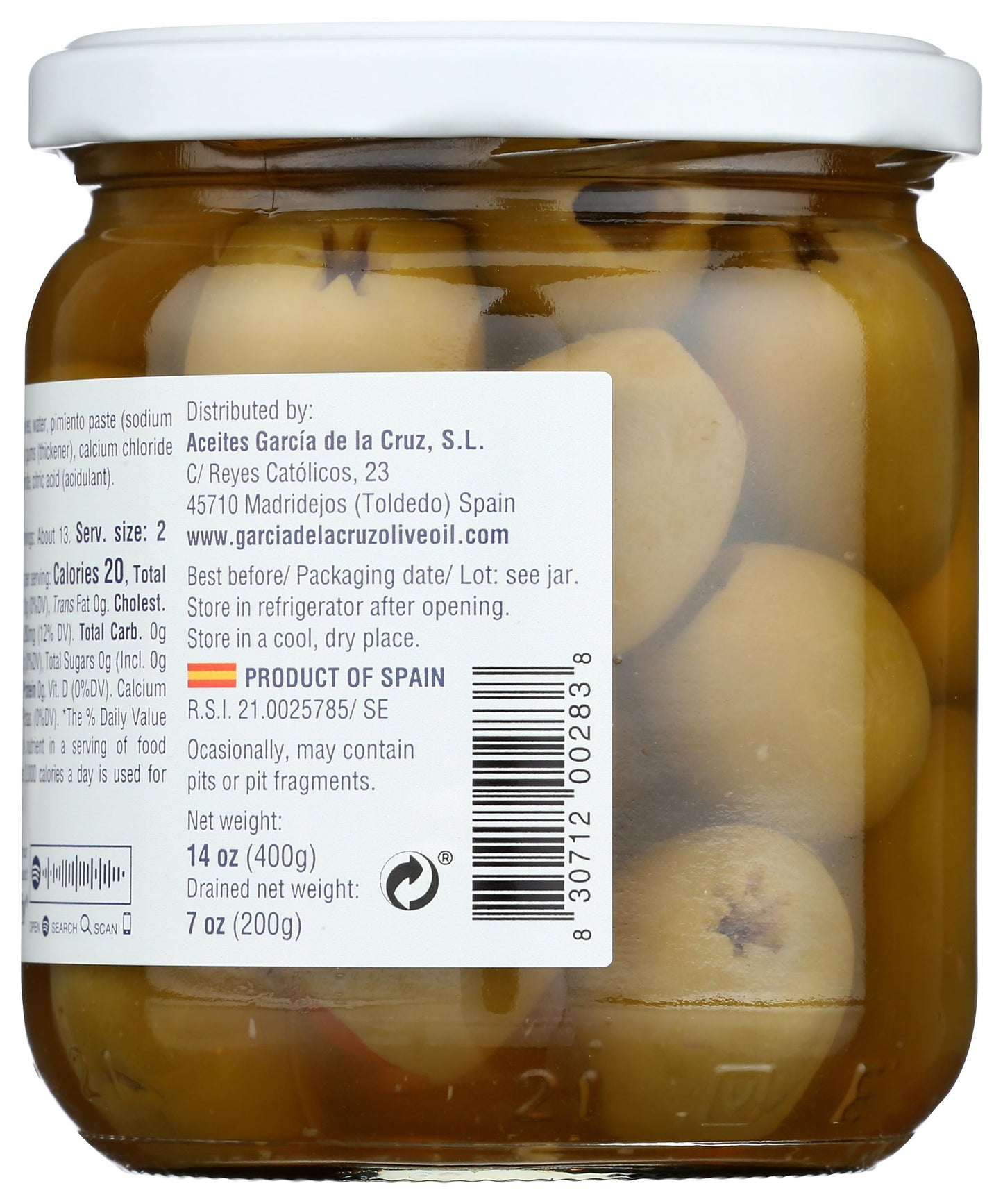 Garcia De La Cruz Pimiento Stuffed Olives, 14 Oz