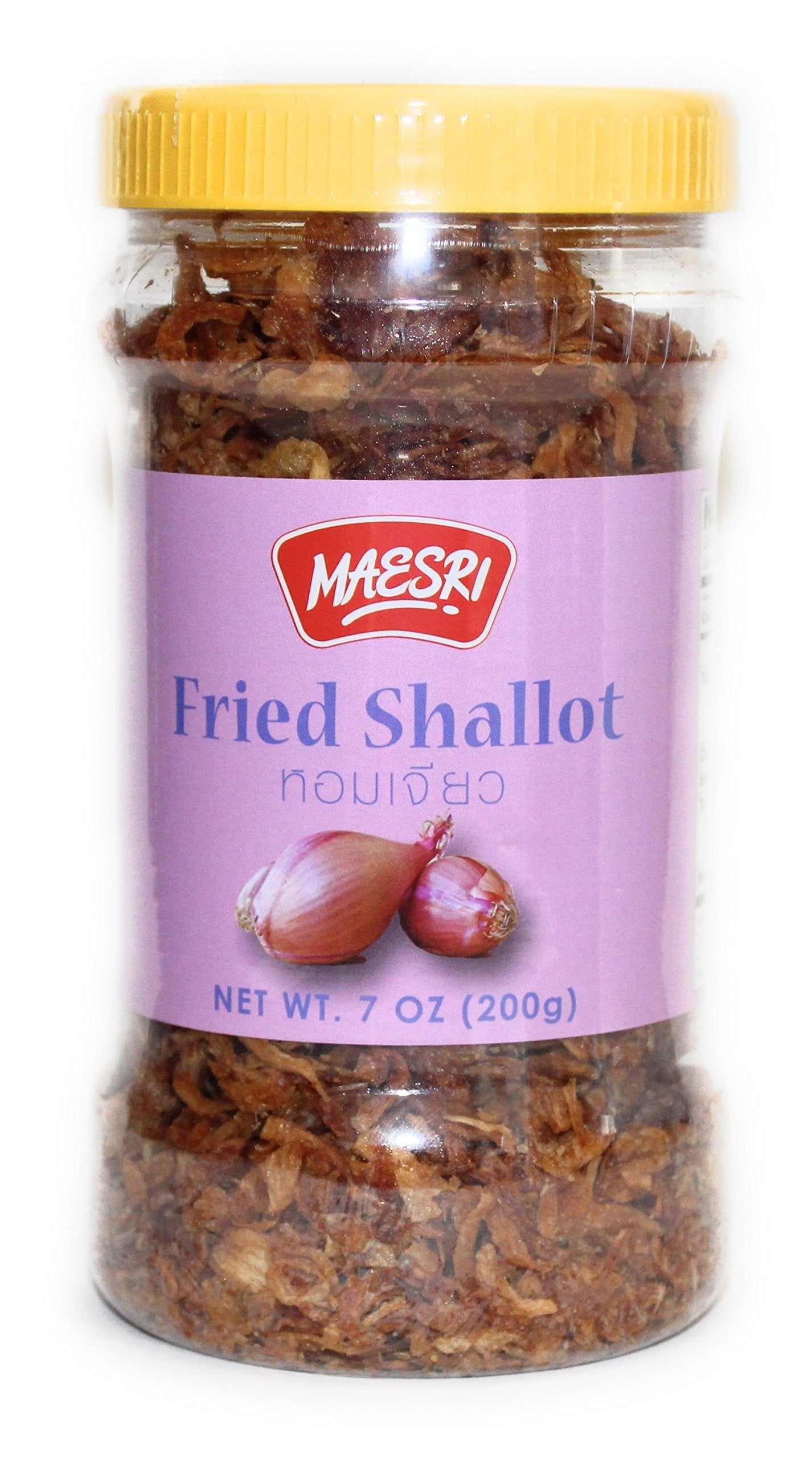 Maesri Fried Shallot & Fried Garlic Combo Pack, Ingredient & Garnish widely used in Asian Cooking, 7 Ounce & 10.5 Once Jar, 2 Pi