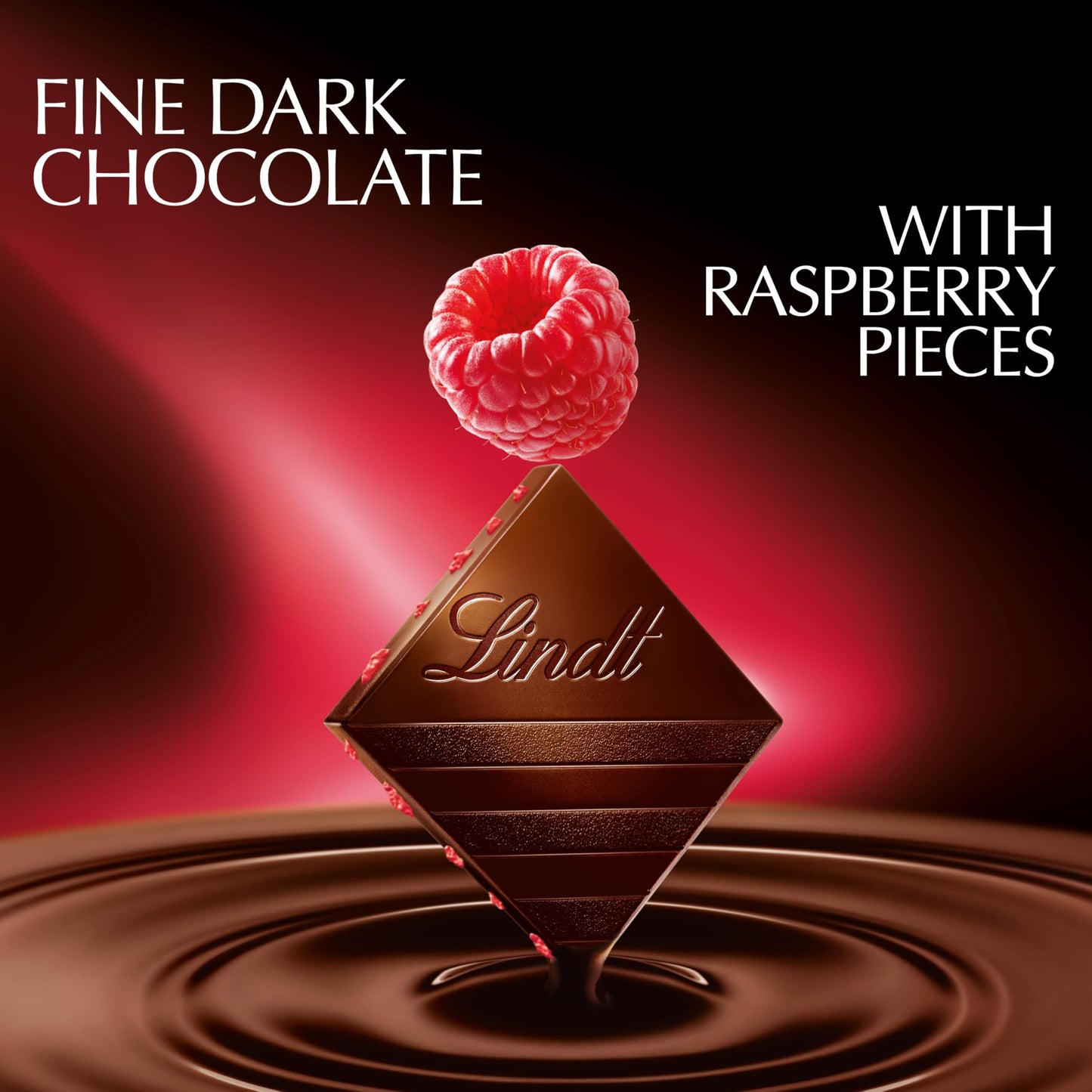 Lindt EXCELLENCE Raspberry Dark Chocolate Candy Bar, 3.5 oz, Pack of 12