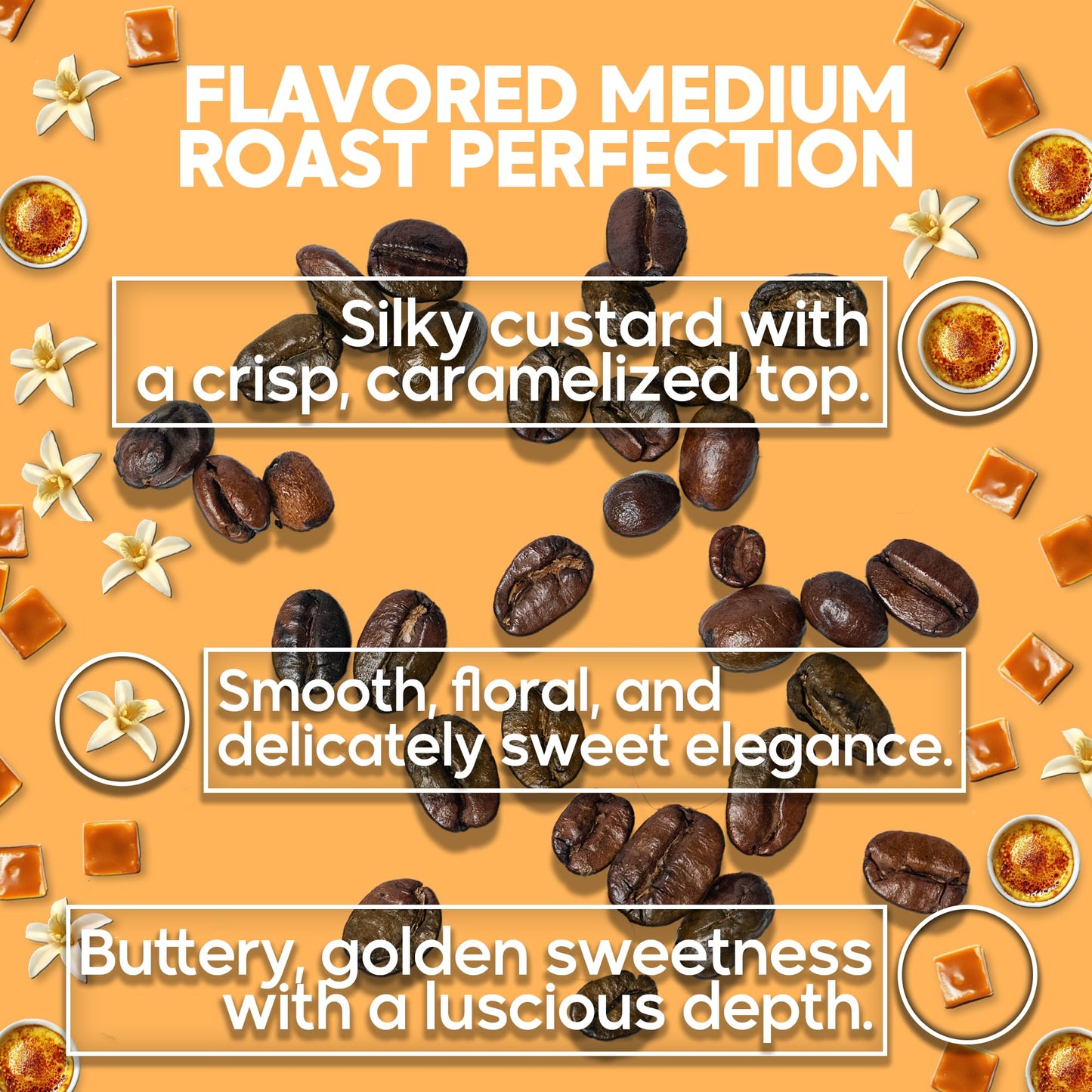 Sarasota Coffee Whole Bean Creme Brulee | Medium Roast Gourmet Flavored Coffee Beans | Low Acid, Mold Free, Specialty Grade Bulk