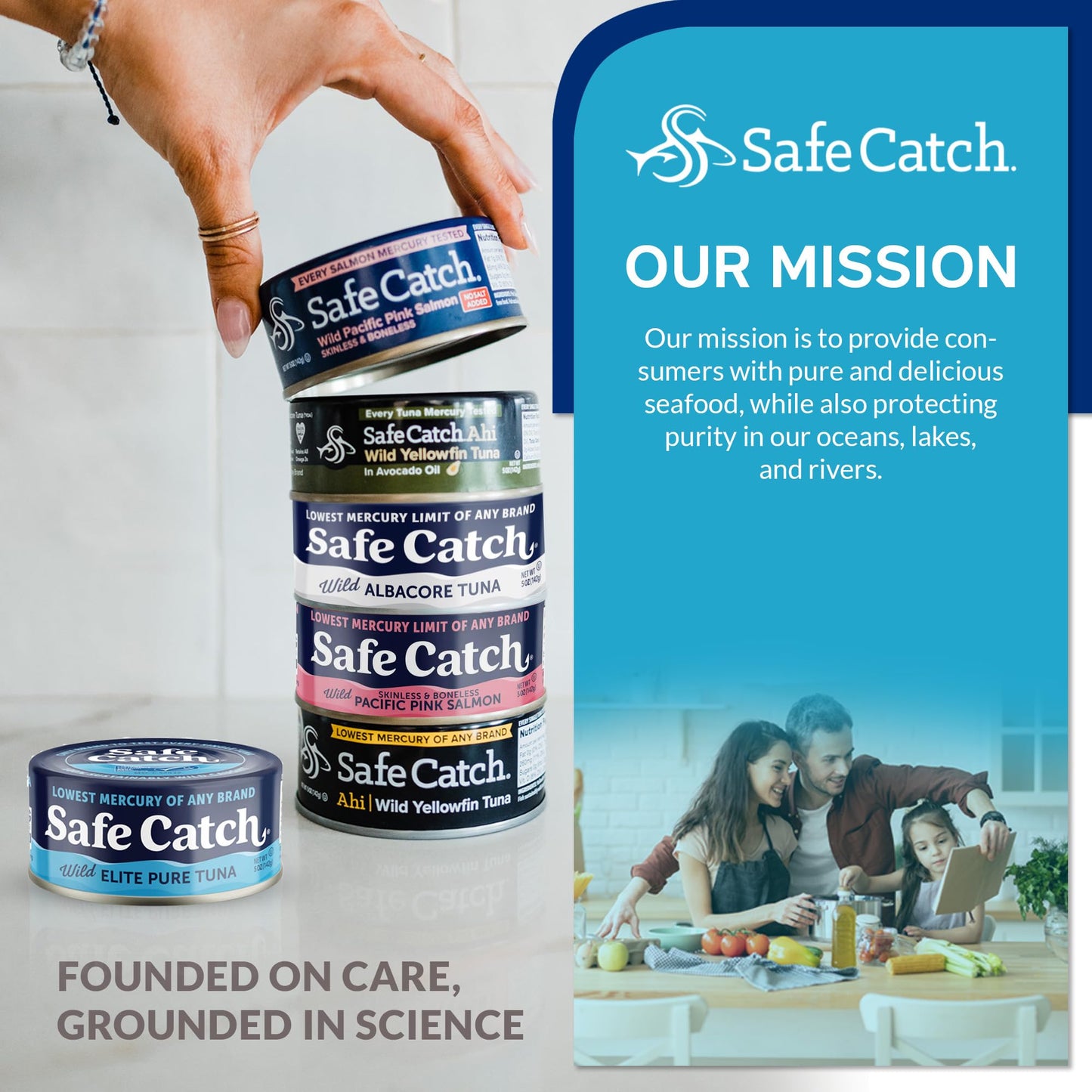 Safe Catch Wild Pink Salmon Canned Wild-Caught Skinless Boneless Salmon Fish Every Can Of Salmon Is Mercury Tested Kosher  6-Pack Salmon Cans 5oz