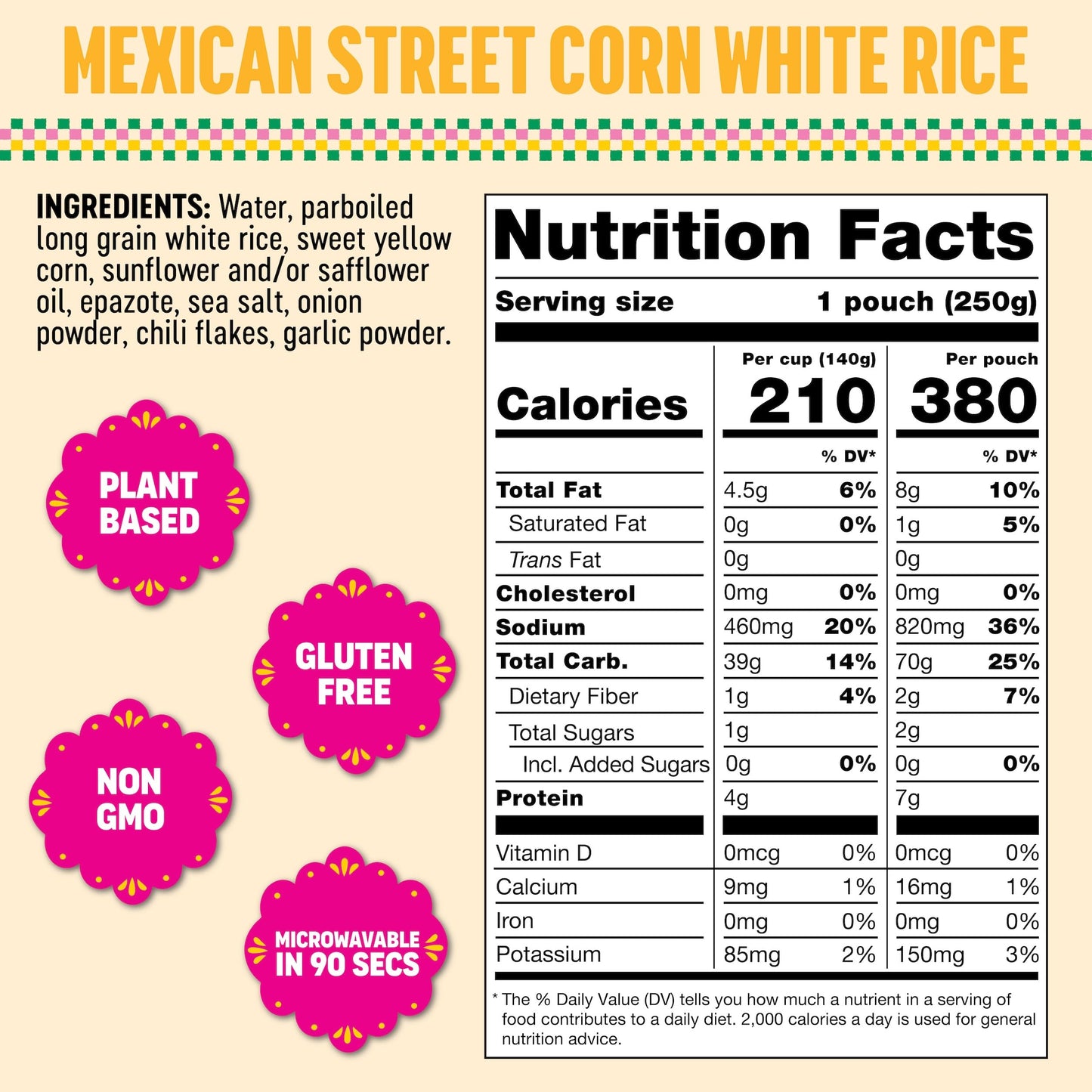 SOMOS Mexican Street Corn White Rice - Gluten Free, Vegan, 8.8 oz (Pack of 6)