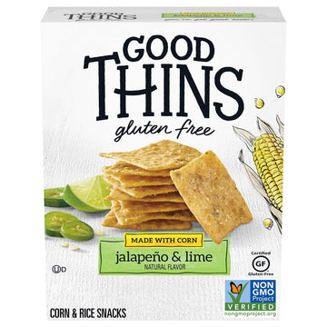 Good Thins Jalapeo & Lime Corn & Rice Snacks Gluten Free Crackers, 3.5 Oz