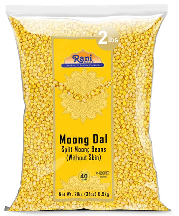 Rani Moong Dal (Split Mung Beans Without Skin) Lentils Indian 32oz (2lbs) 908g ~ All Natural | Gluten Friendly | Non-GMO | Vegan