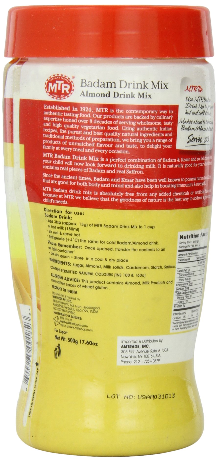 Mtr Daily Favourites Badam Drink Mix (Almond Drink Mix), 500 Grams