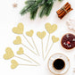 Gyufise 30Pcs Gold Glitter Heart Cupcake Toppers Sweet Love Theme Heart Cake Pick Decorations Wedding Engagement Bridal Shower B
