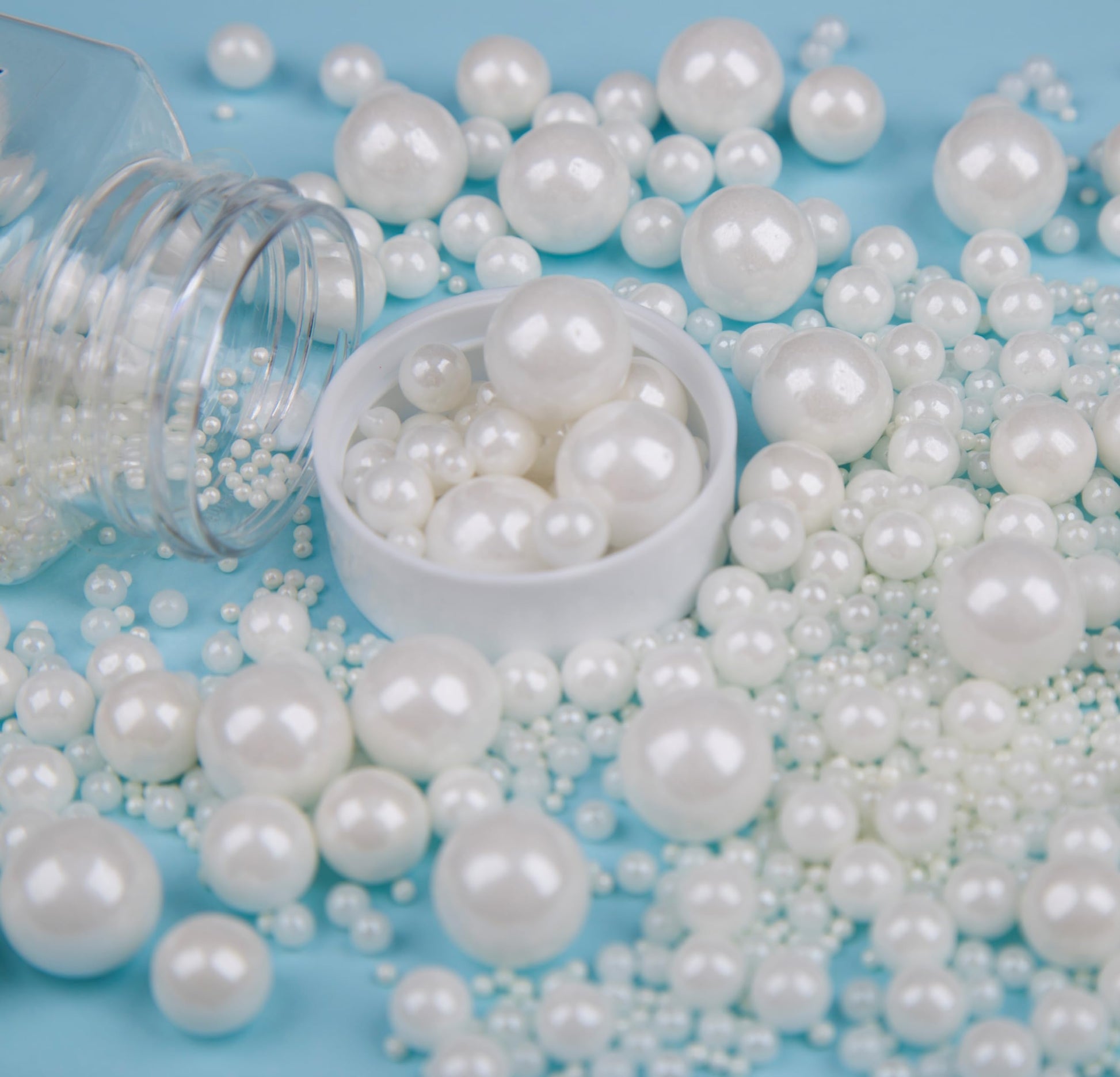 Sentovac Edible White Pearl Sugar Sprinkles For Cake Decorating | Edible Cake Cupcake Topper Decorations | 1 Bottle 4.23Oz/ 120G White Pearl Sprinkles Valentines Supplies