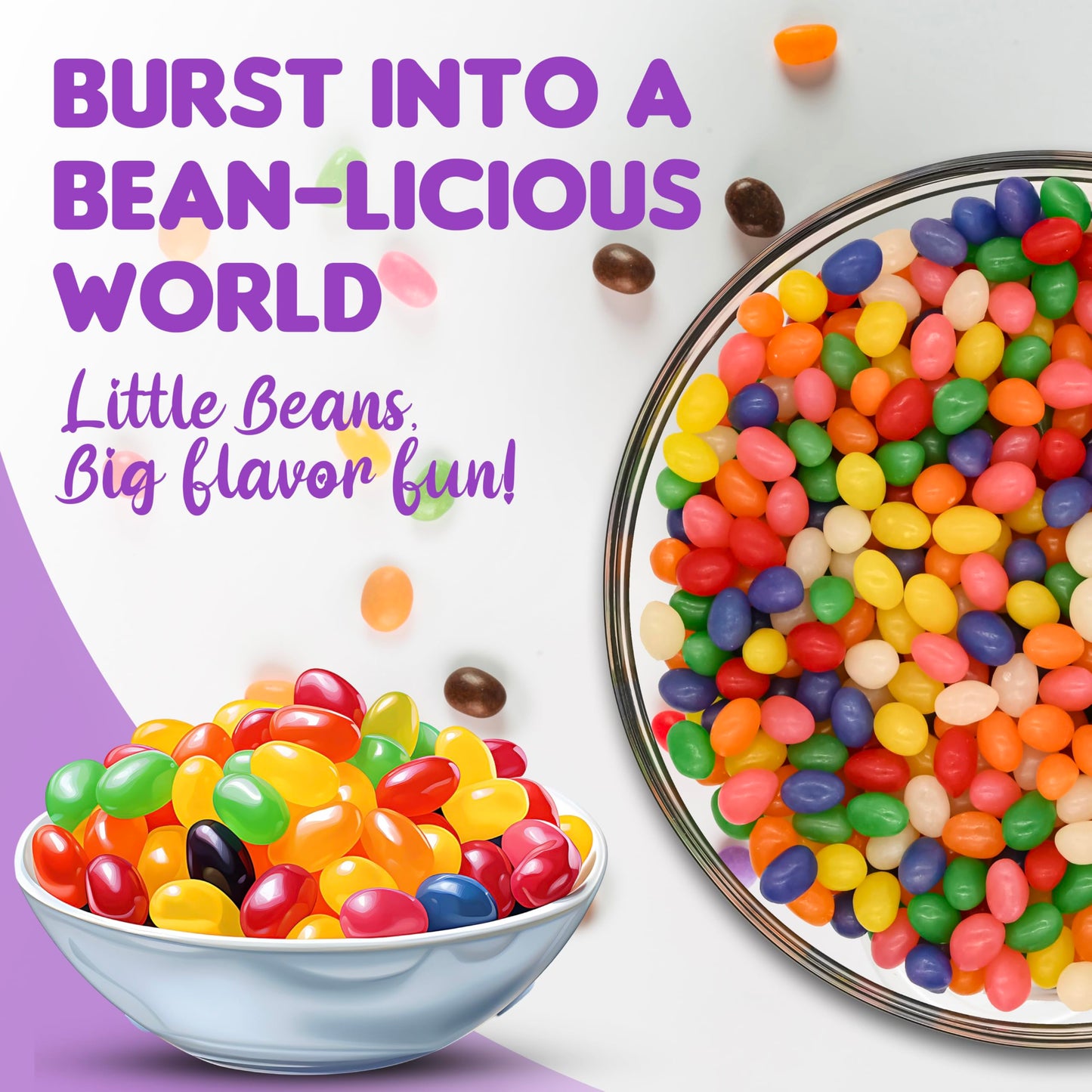 Candylish Classic Jelly Beans - Assorted Fruit Flavors - 2 LB Bulk Candy Bag - Individually Wrapped Party Favors