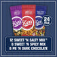 Kars Nuts Sweet N Salty Trail Mix Variety Pack, Pack of 24 - Sweet N Salty, Sweet N Spicy, Peanut Butter N Dark Chocolate - Indi