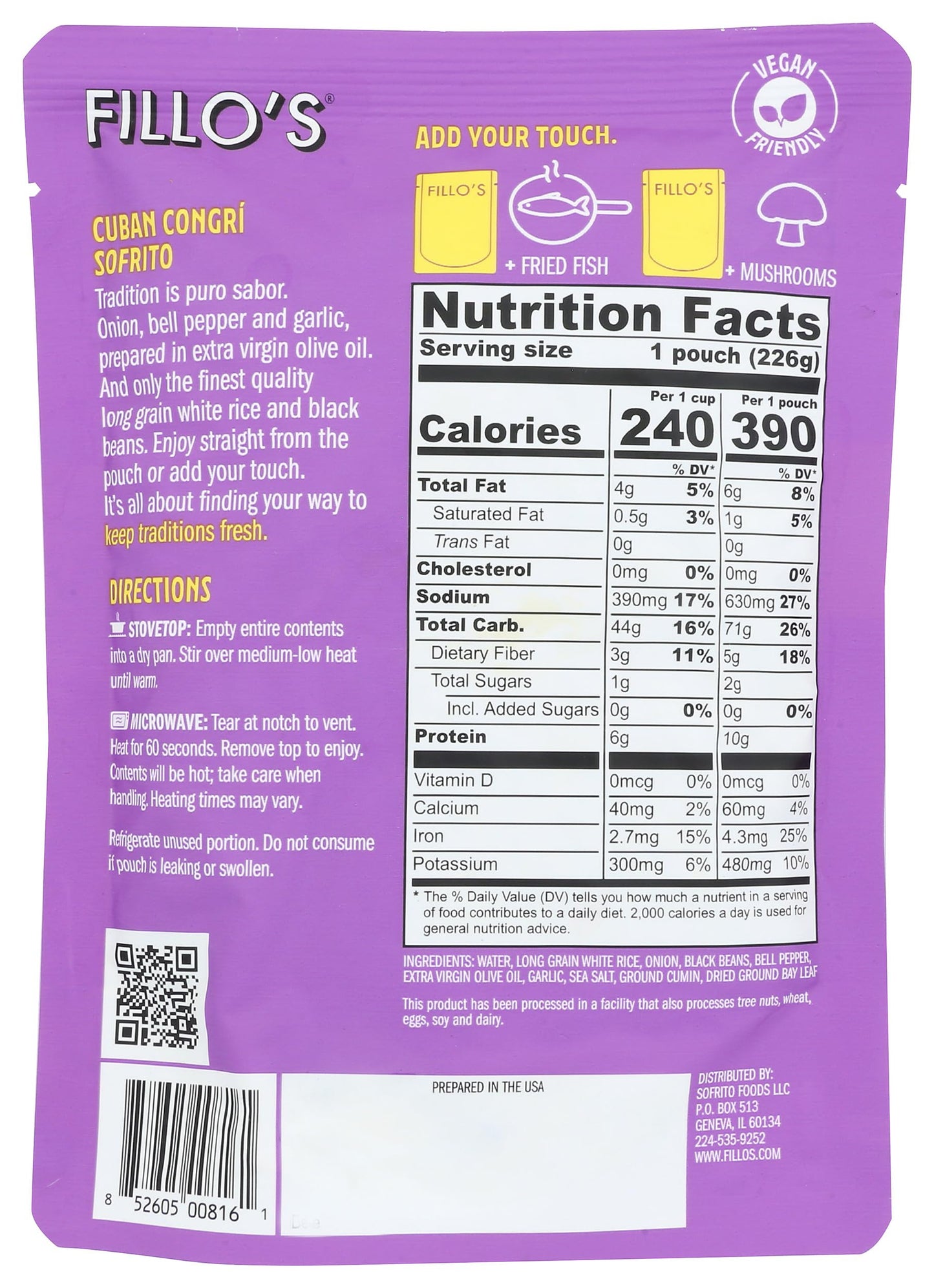 Fillos Cuban Rice & Bean ( 6 X 8 Oz   )