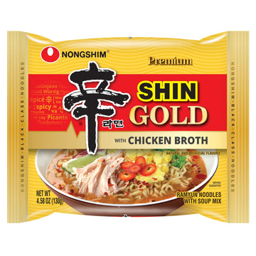 Nongshim Ramen Noodles  Gourmet Instant Ramen  enhanced Microwavable Noodle Soup  Shin Gold  4.58 Ounce (Pack of 16)