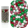 Dynastang 10mm Red & Green & White Stars Sprinkles Edible Stars Cake Decorating Stars Cake Decorations Cupcake Toppers Cookie De