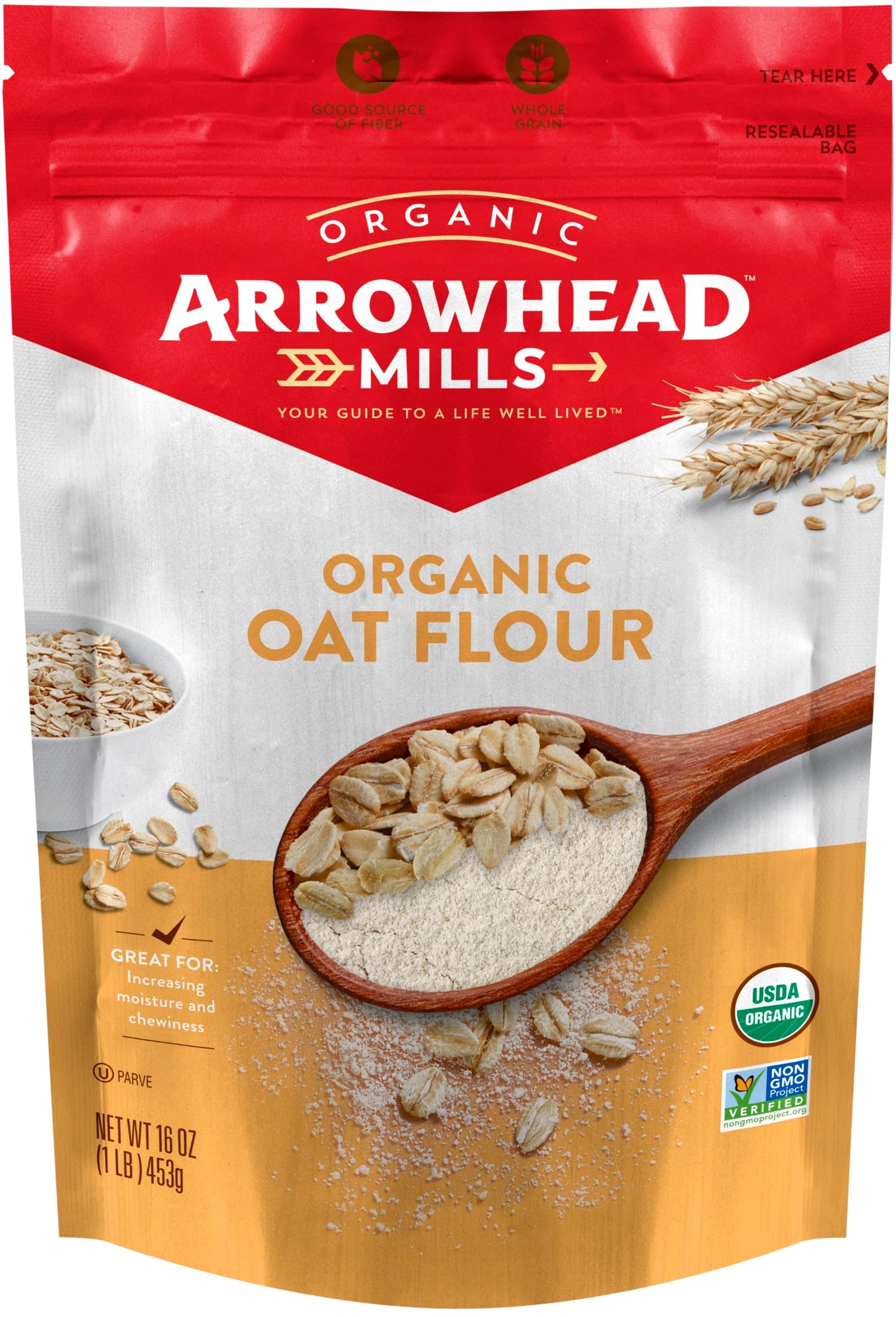 Arrowhead Mills Organic Oat Flour  16 Ounce Bag