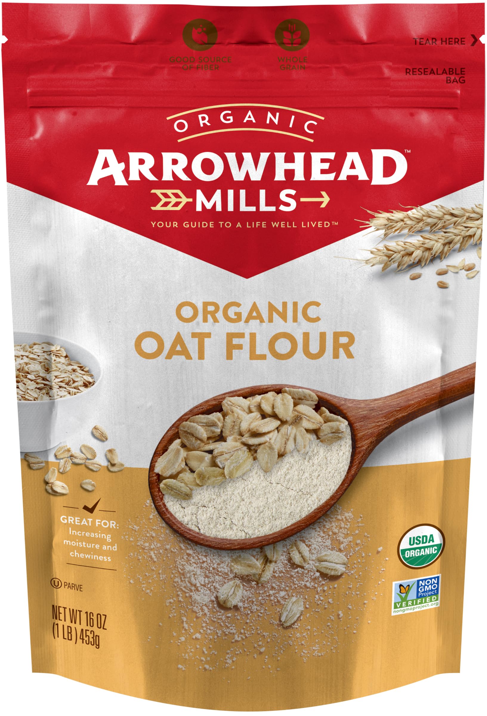 Arrowhead Mills Organic Oat Flour, 16 Ounce Bag (Pack Of 6)