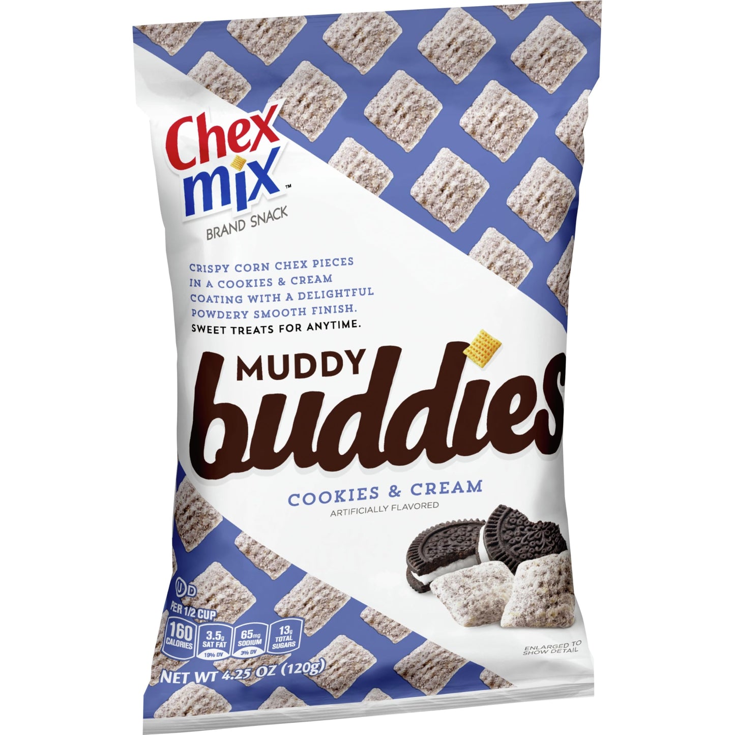 The Hampton Candy Company Variety Snack Pack Muddy Buddies, 3 Pack - Brownie Supreme, Cookies & Cream, Peanut Butter & Chocolate, 4.42 oz