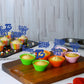 Gyufise Cupcake Toppers 30Pcs Deep Blue Glitter Paper for 13th Birthday Party Decorations