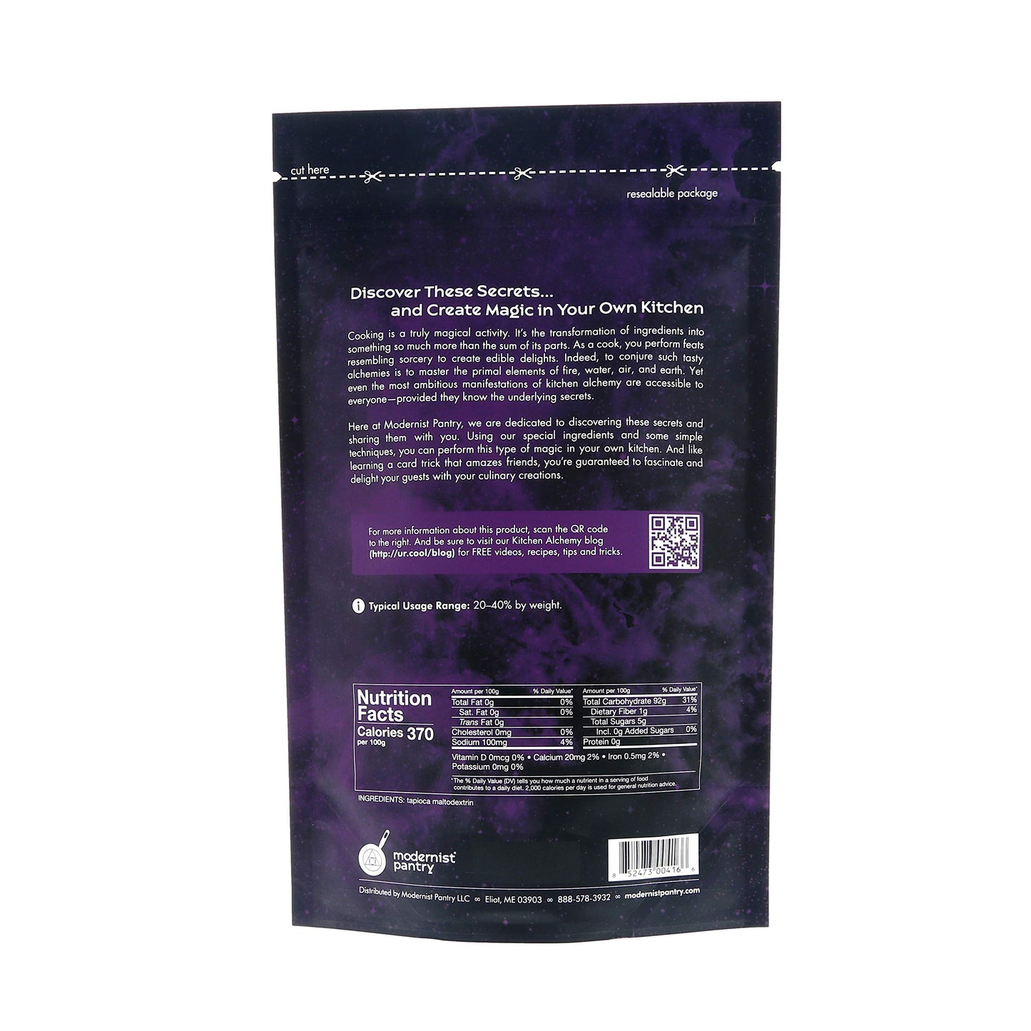 N-Zorbit - Pure Tapioca Maltodextrin ⊘ Non-Gmo Vegan Ou Kosher Certified - 50G/2Oz