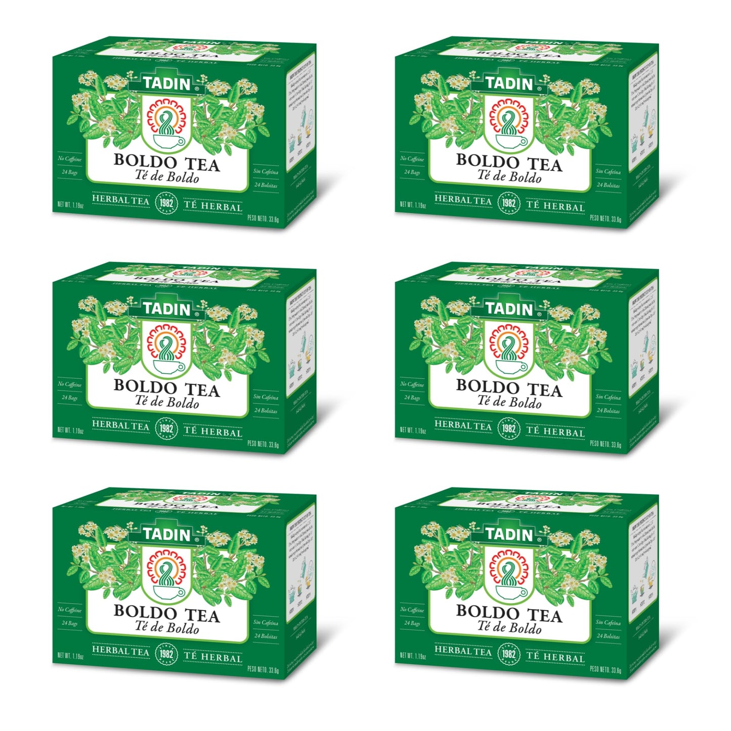 Tadin Boldo Herbal Tea, Caffeine Free, 24 Count, Pack of 6, Model SYNCHKG021237