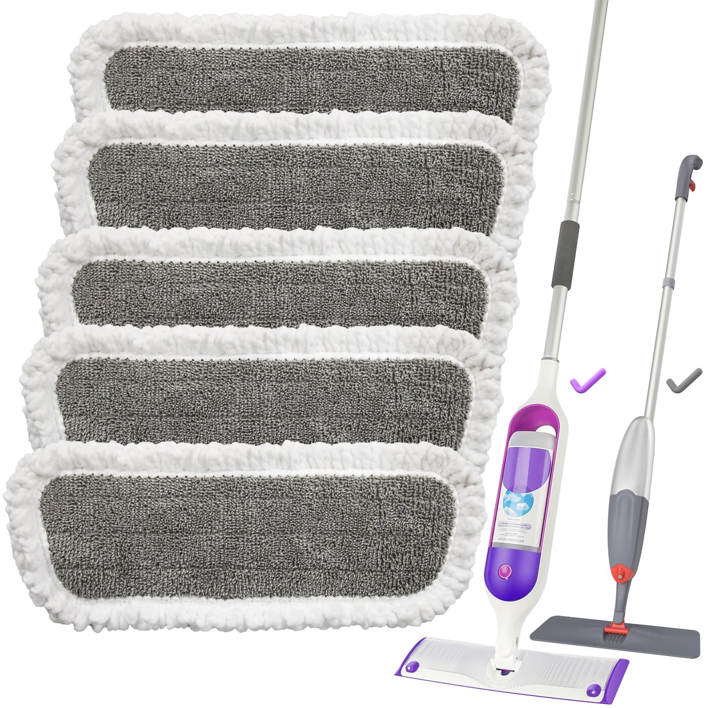 Microfiber Spray Mop Pad Refills, Domi-Patrol Microfiber Mop Head Replacement For Wet Dry Mop, Spray Mop Reusable Washable Pad C