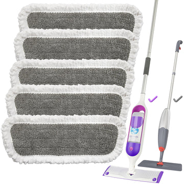 Microfiber Spray Mop Pad Refills, Domi-Patrol Microfiber Mop Head Replacement For Wet Dry Mop, Spray Mop Reusable Washable Pad C