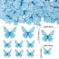 Gyufise 72Pcs Edible Butterfly Cupcake Toppers, Blue Rice Paper Decorations for Baby Shower & Kids Birthday Party, 1.8x1.1