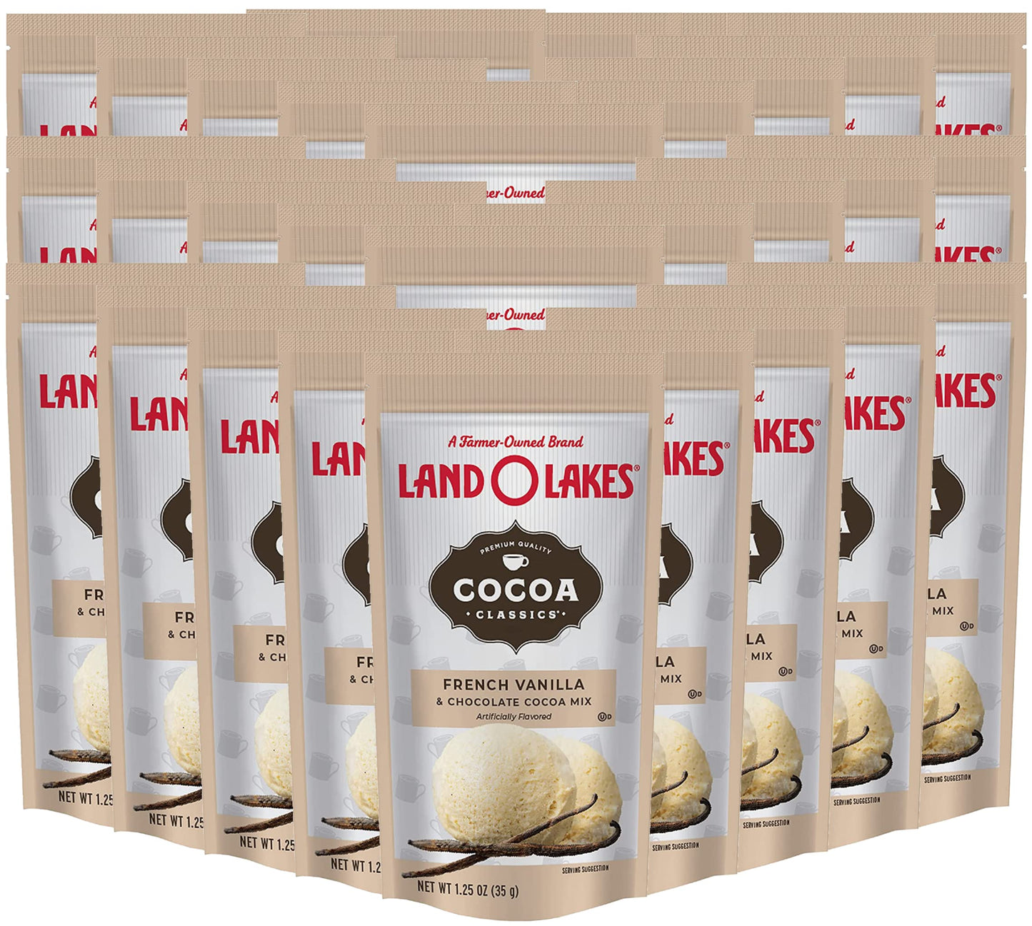 Land O' Lakes Hot Cocoa Mix, French Vanilla, 1.25 Oz (35G), 30 Packets