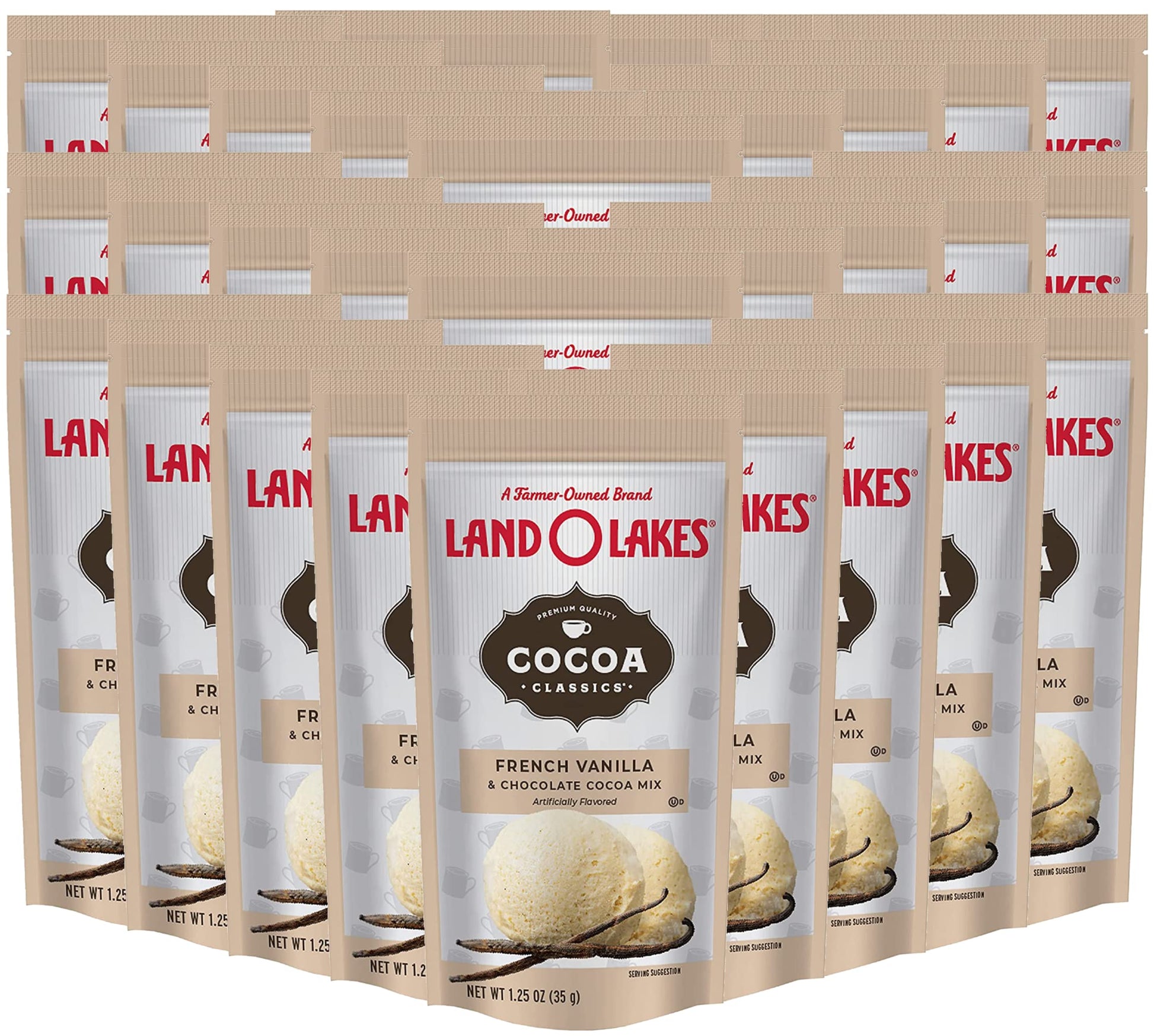 Land O' Lakes Hot Cocoa Mix, French Vanilla, 1.25 Oz (35G), 30 Packets