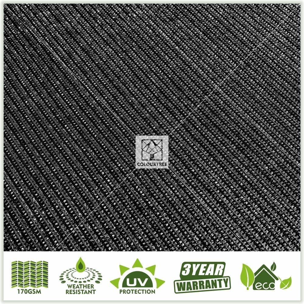 Colourtree Customized Size Fence Screen Privacy Screen Black 6 X 185 - Commercial Grade 170 Gsm - Heavy Duty - 3 Years Warranty