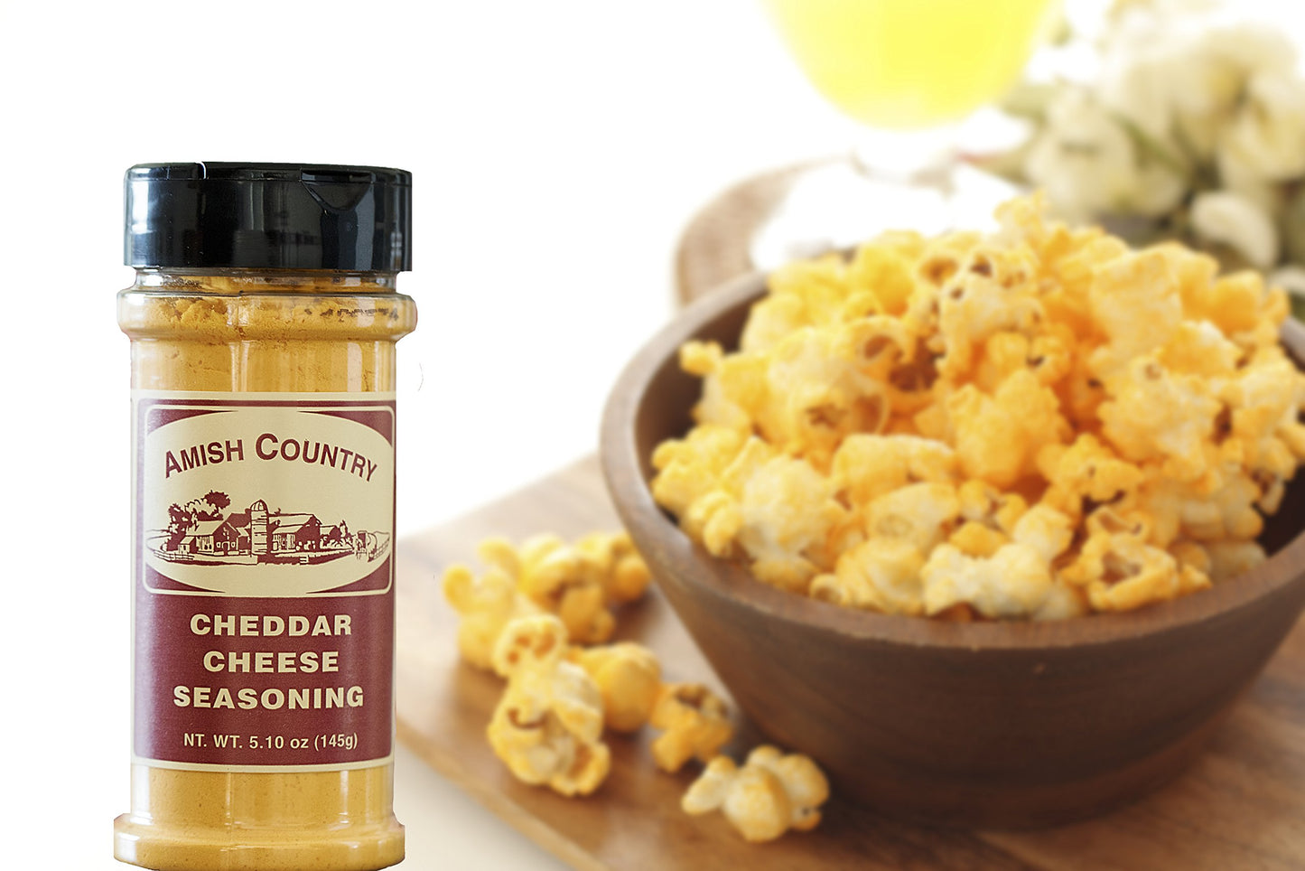 Amish Country Popcorn | Cheddar Cheese Popcorn Seasoning - 5.1 oz | Old Fashioned, Non-GMO and Gluten Free