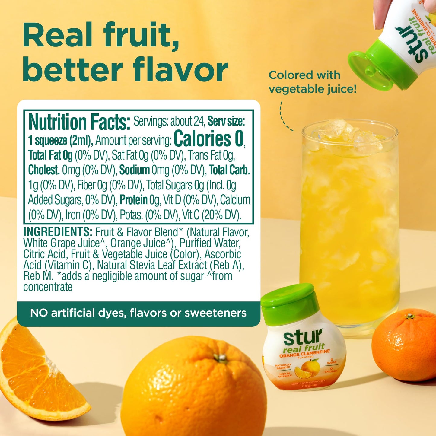 Stur Liquid Water Enhancer, Orange Clementine, Sugar Free, 1.62 Fl Oz (Pack of 5)