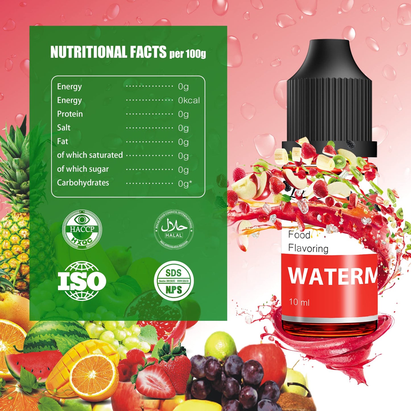 Food Flavoring Oil - 16 Pack X .34 Fl Oz Concentrated Flavor Oil Extracts For Baking, Cooking, Candy - Water & Oil Soluble Lip G