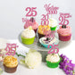 30Pcs Happy 25Th Birthday Cupcake Toppers Cheers To 25 Vintage 2000 Cupcake Picks Hello 25 Twenty Five 25Th Birthday Decorations