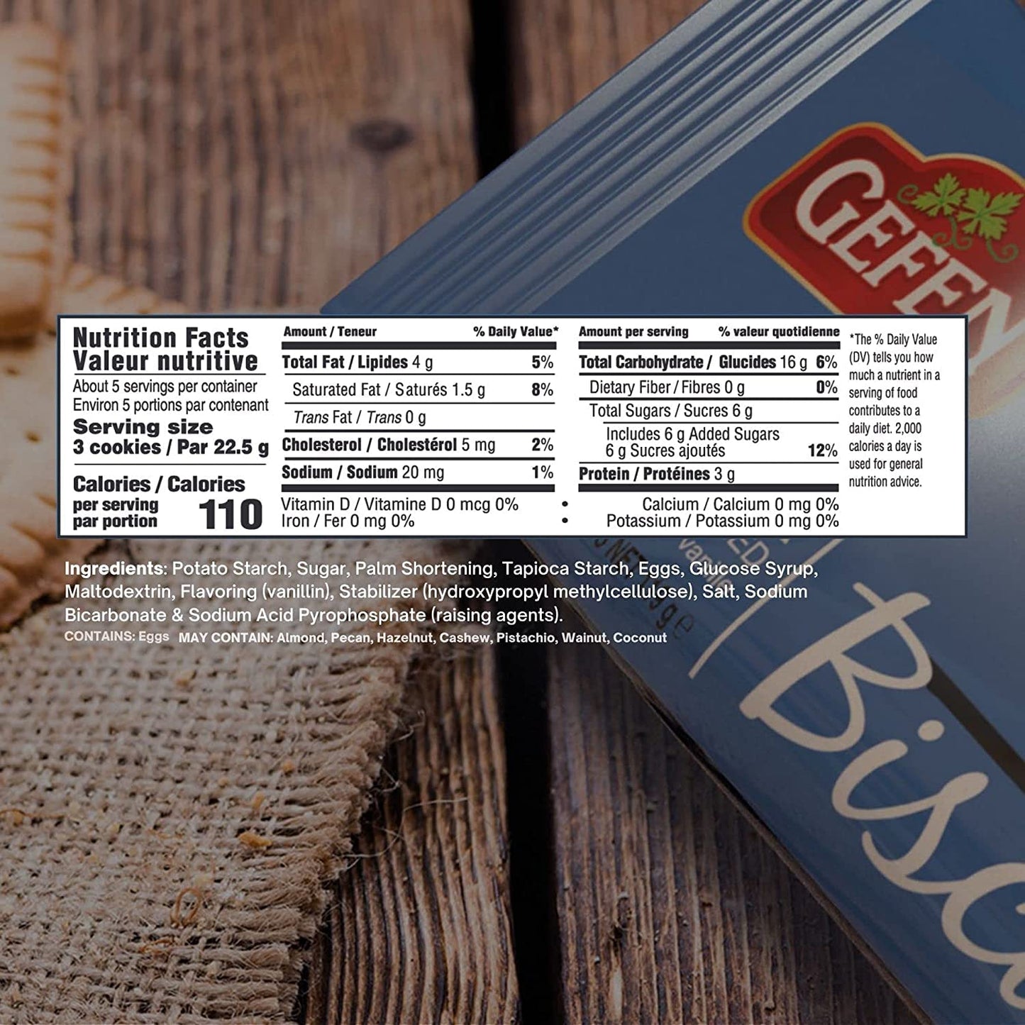 Gefen Gluten Free Vanilla Tea Biscuits 4.2Oz (3 Pack) | Social Tea Biscuits | Kosher For Passover