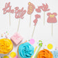24Pcs Baby Shower Oh Baby Cupcake Toppers Rose Gold Glitter Bow Dress Footprint Swan Baby Girl Cake Picks Decorations For Baby S