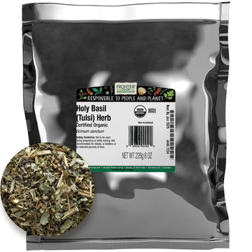 Frontier Co-Op Organic Tulsi Holy Basil Herb, 8Oz Bulk Bag - Highly Aromatic With Minty Flavor - Perfect For Cooking, Tulsi Tea 