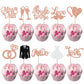 YCTHUNFISH Bride to Be Cupcake Toppers, 30 Pack, Glitter Diamond Ring Design, Rose Gold