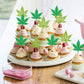 Ercadio 24 Pcs Green Glitter Cupcake Toppers for Birthday Cake Decorations, Party Supplies