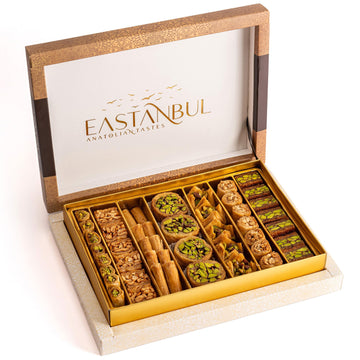 Eastanbul Baklava 1.1Lb, Baklava Gift Box, Baklava Pastry, Middle Eastern Sweets Gift Box, Premium Gourmet Desserts, Baklava Pis